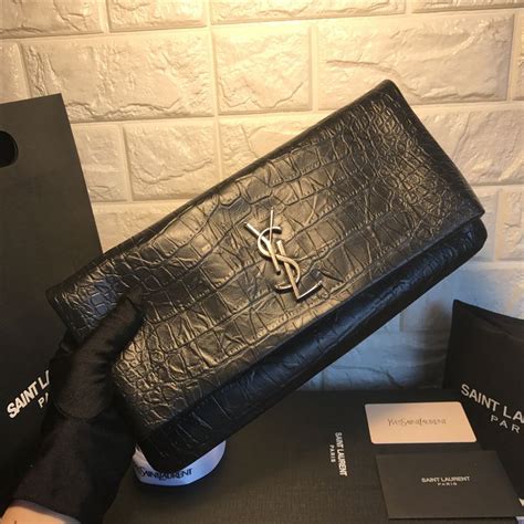 buy ysl nude clutch|ysl crocodile clutch.